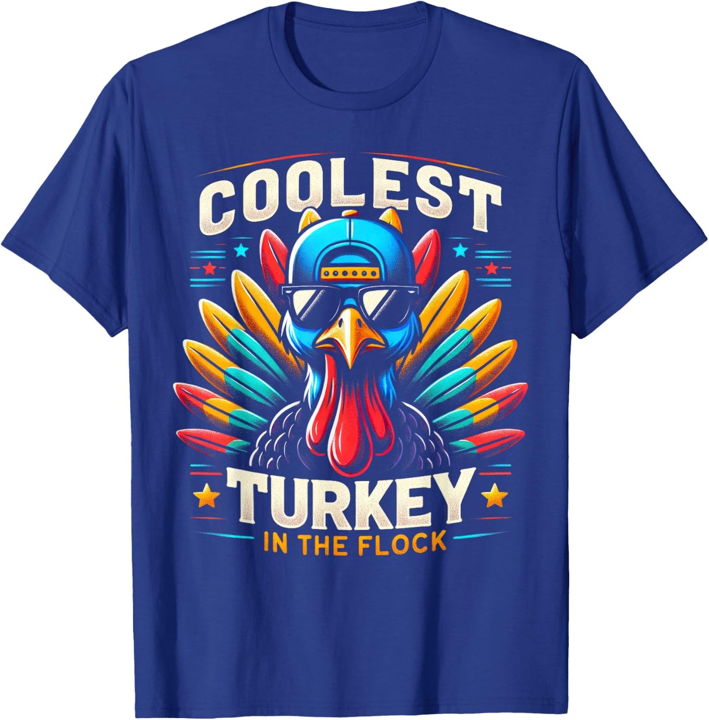 Thanksgiving Shirt For Boys Kids Toddlers Coolest Turkey T-Shirt - T-Shirt | Royal