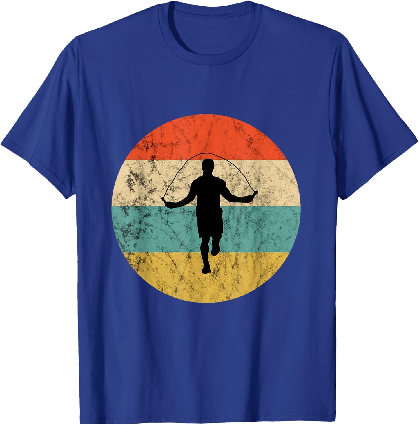 Skipping Rope Retro Vintage Sunset Rope Bouncing T-Shirt - T-Shirt | Royal