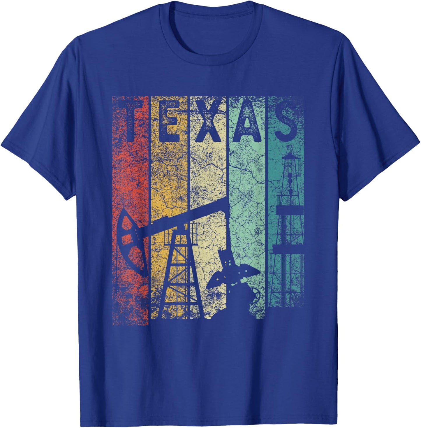 Texas Oil Rig Oilfield Industry For Oilman Oilwoman Men Gift T-Shirt - T-Shirt | Royal