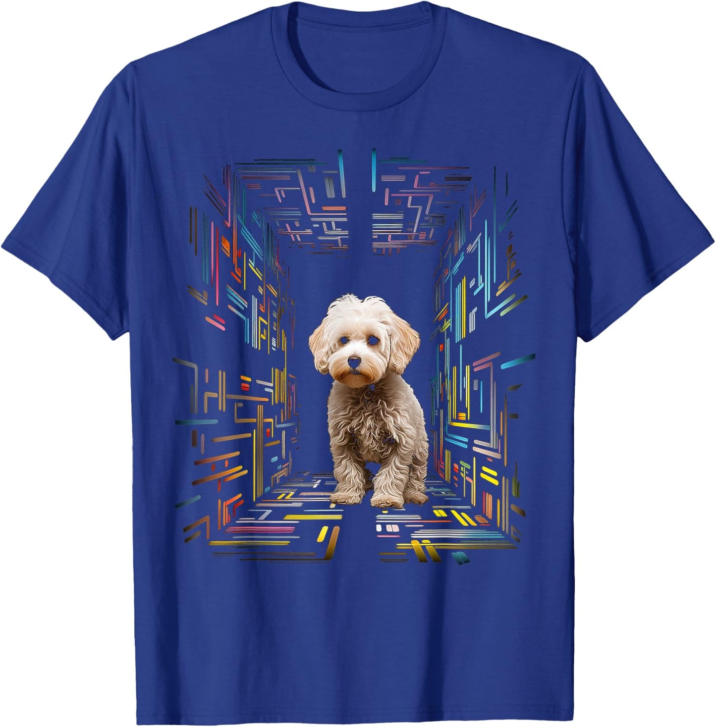 Poodle Dog Colorful Mandala Animal Pet Art Graphic Poodle T-Shirt - T-Shirt | Royal