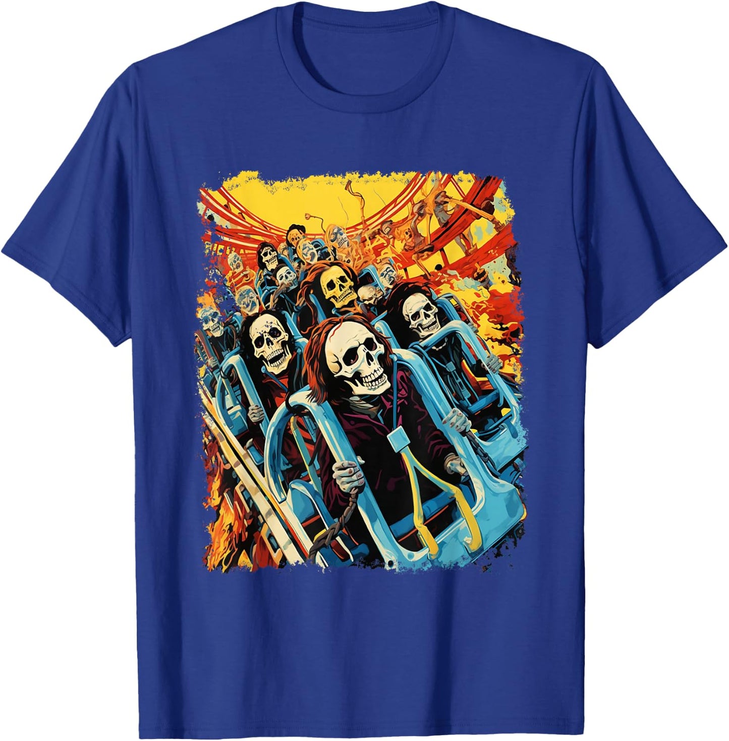 Skeleton Roller Coaster T-Shirt - T-Shirt | Royal