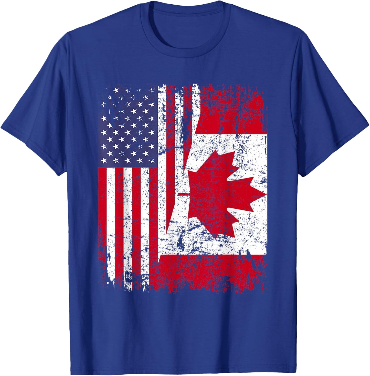 Canadian Roots | Half American Flag | Canada T-Shirt - T-Shirt | Royal