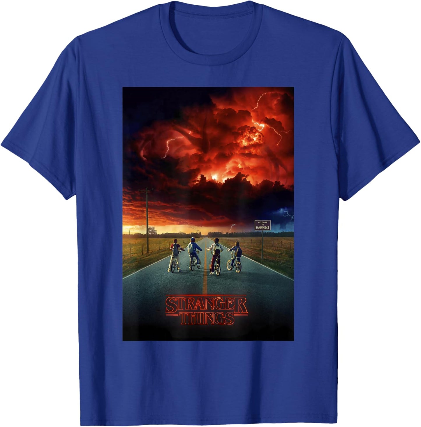 Stranger Things Demogorgon Cloud Poster T-Shirt - T-Shirt | Royal