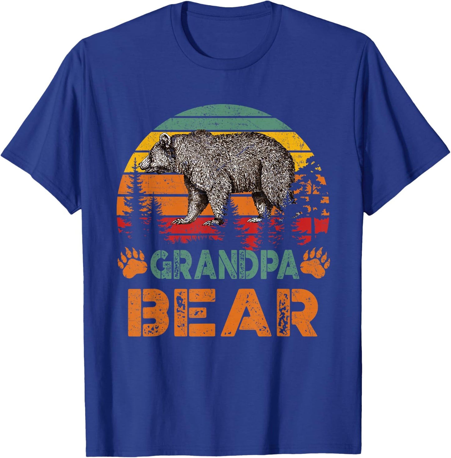 Vintage Grandpa Bear Funny Fathers Day T-Shirt - T-Shirt | Royal