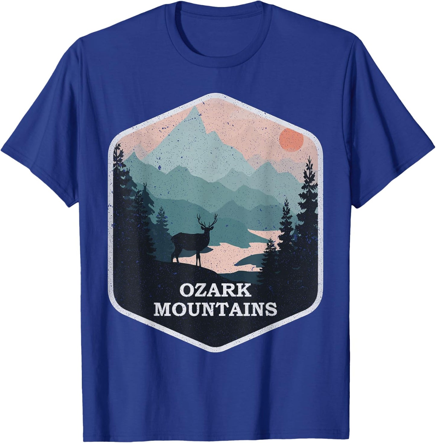 Ozark Mountains Vintage Arkansas AR Hiking Mountains Nature T-Shirt - T-Shirt | Royal