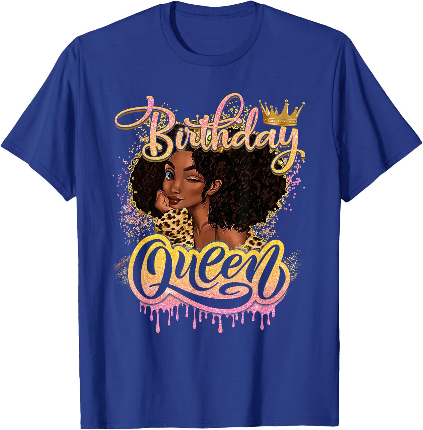 Melanin Birthday African American Afro Girls Women T-Shirt - T-Shirt | Royal
