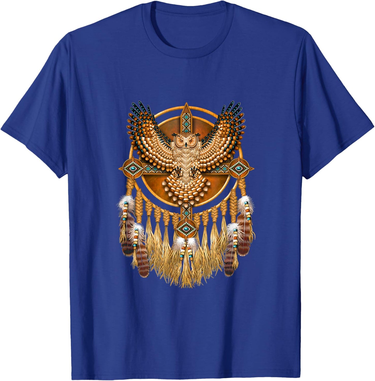 Native American Tribal Art Owl, Mystic owl T-Shirt - T-Shirt | Royal