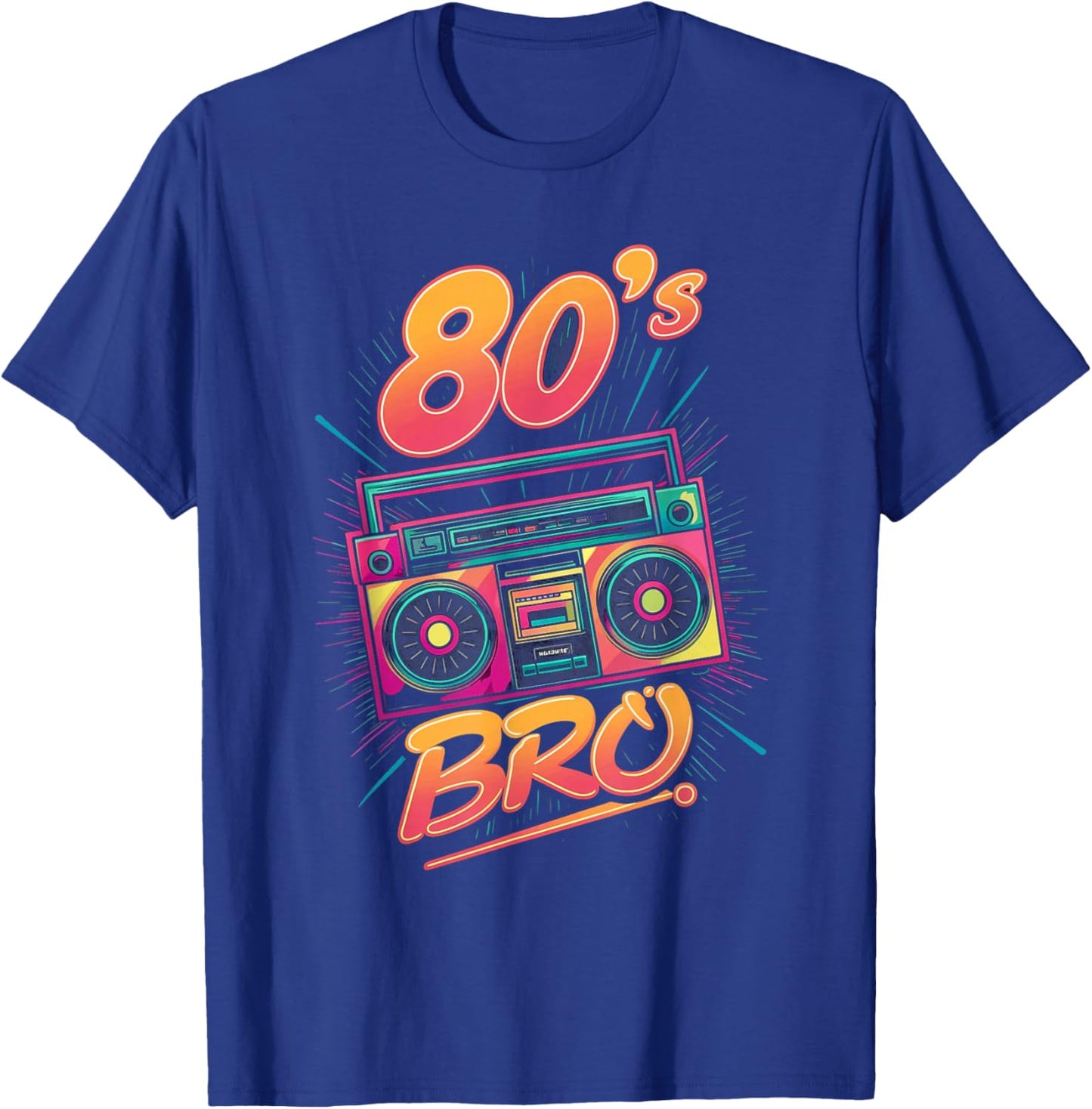 Retro 80s Bro Vintage Cassette Boom Box T-Shirt - T-Shirt | Royal