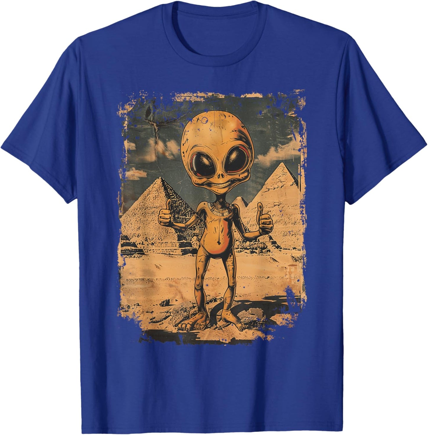 Alien Ancient Thumbs with Pyramid Sci-Fi Egypt T-Shirt - T-Shirt | Royal