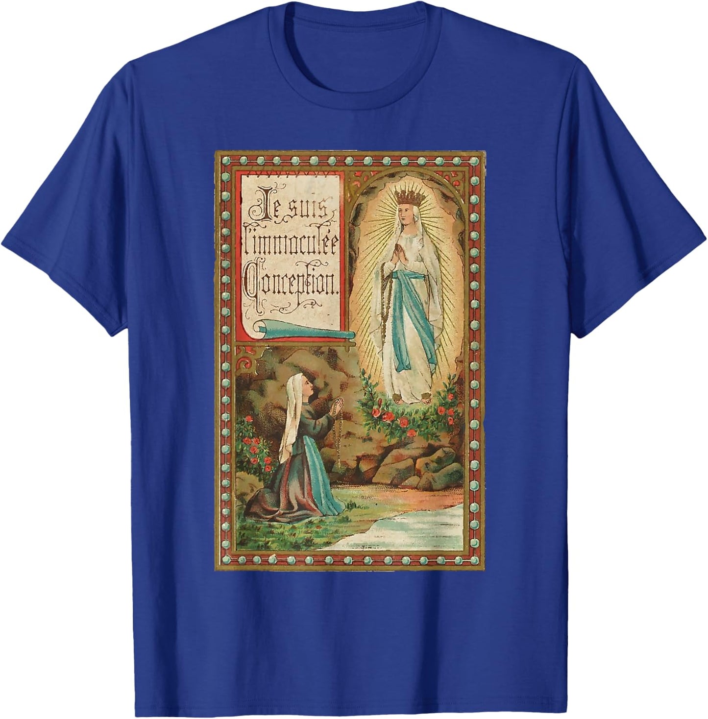 Immaculate Conception of Our Lady Lourdes T-Shirt - T-Shirt | Royal