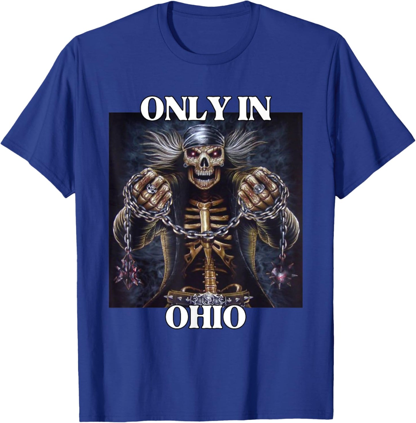 Ohio Funny Cringe Hard Skeleton Meme T-Shirt - T-Shirt | Royal