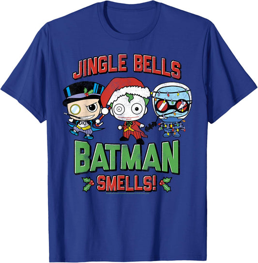 DC Comics Christmas Villains Jingle Bells Batman Smells T-Shirt - T-Shirt | Royal