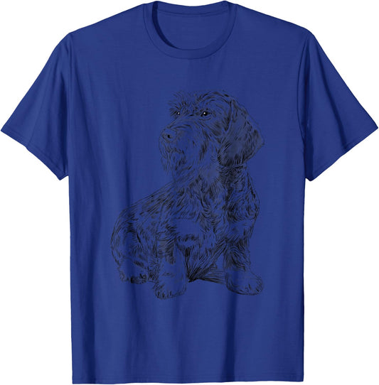 Sitting Dog Wirehaired Dachshund T-Shirt - T-Shirt | Royal