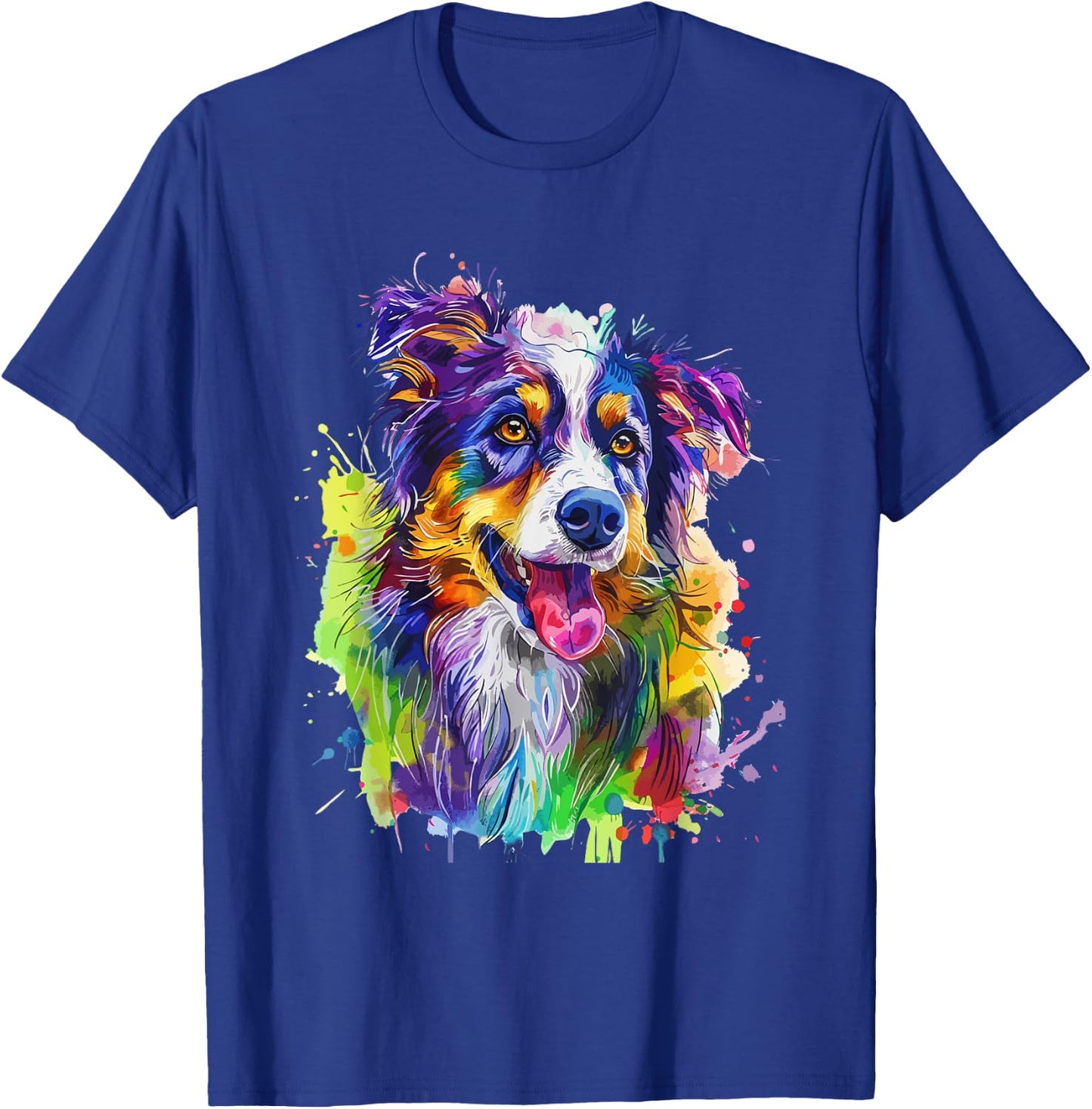 Australian Shepherd Lovers Pop Art Australian Shepherd Dog Men Women Kids T-Shirt - T-Shirt | Royal