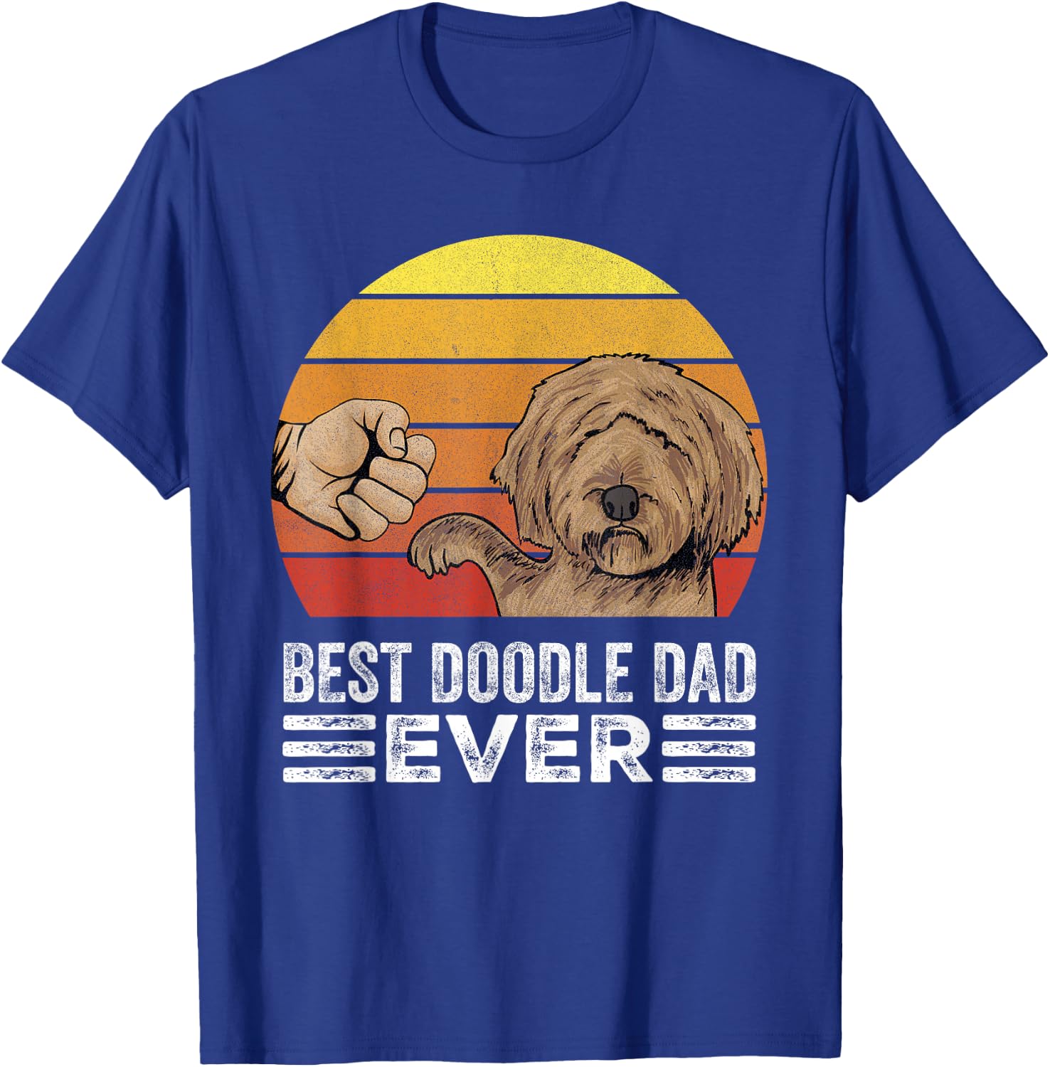 Retro Best Doodle Dad Ever Shirt Vintage Goldendoodle Dad T-Shirt - T-Shirt | Royal
