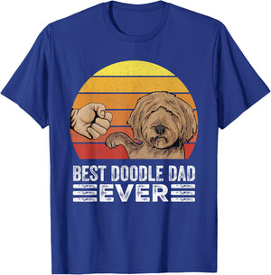 Retro Best Doodle Dad Ever Shirt Vintage Goldendoodle Dad T-Shirt - T-Shirt | Royal