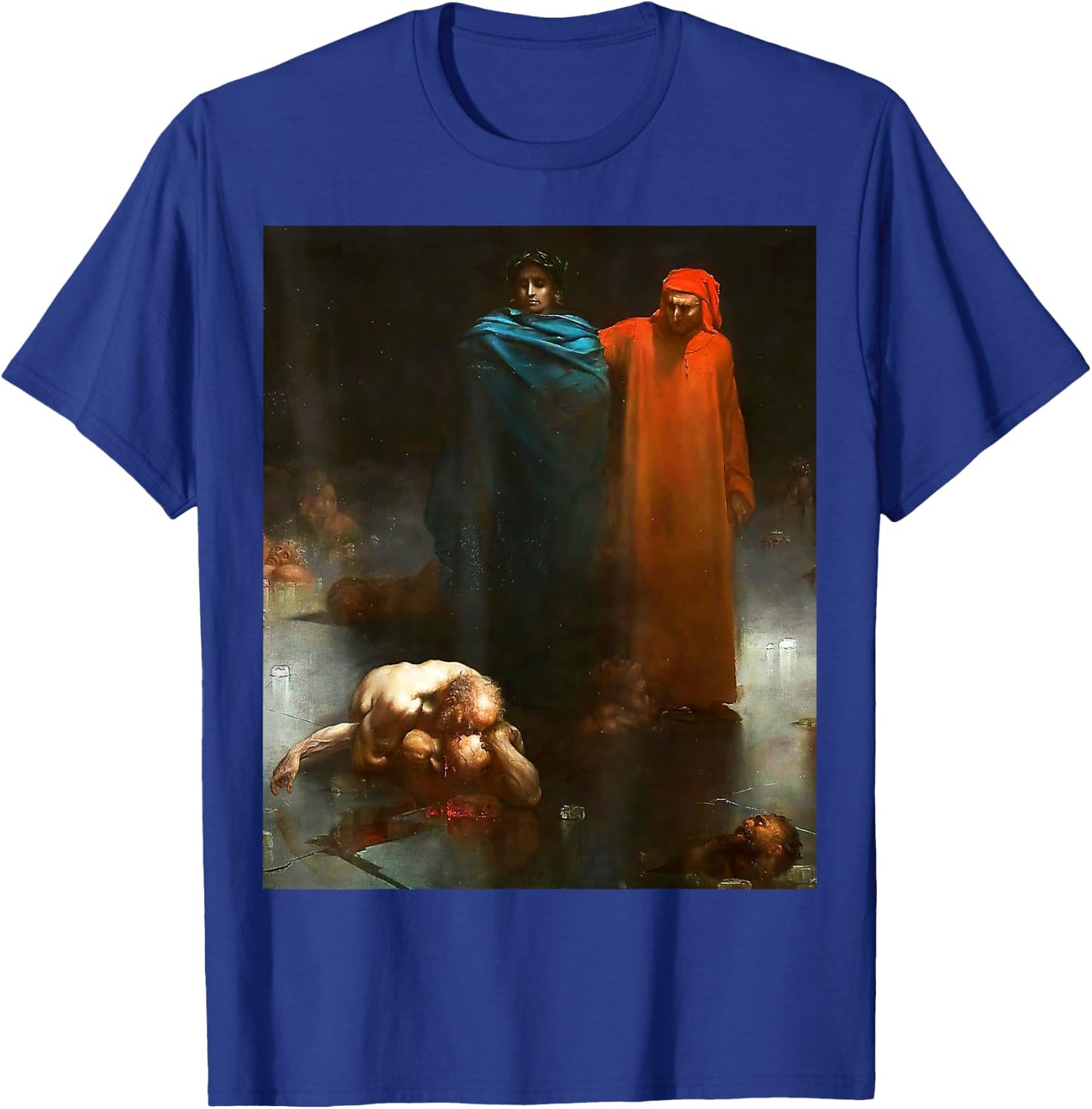 Urban Empyre Dante and Virgil in the Ninth Circle of Hell Gustave Dore T-Shirt - T-Shirt | Royal