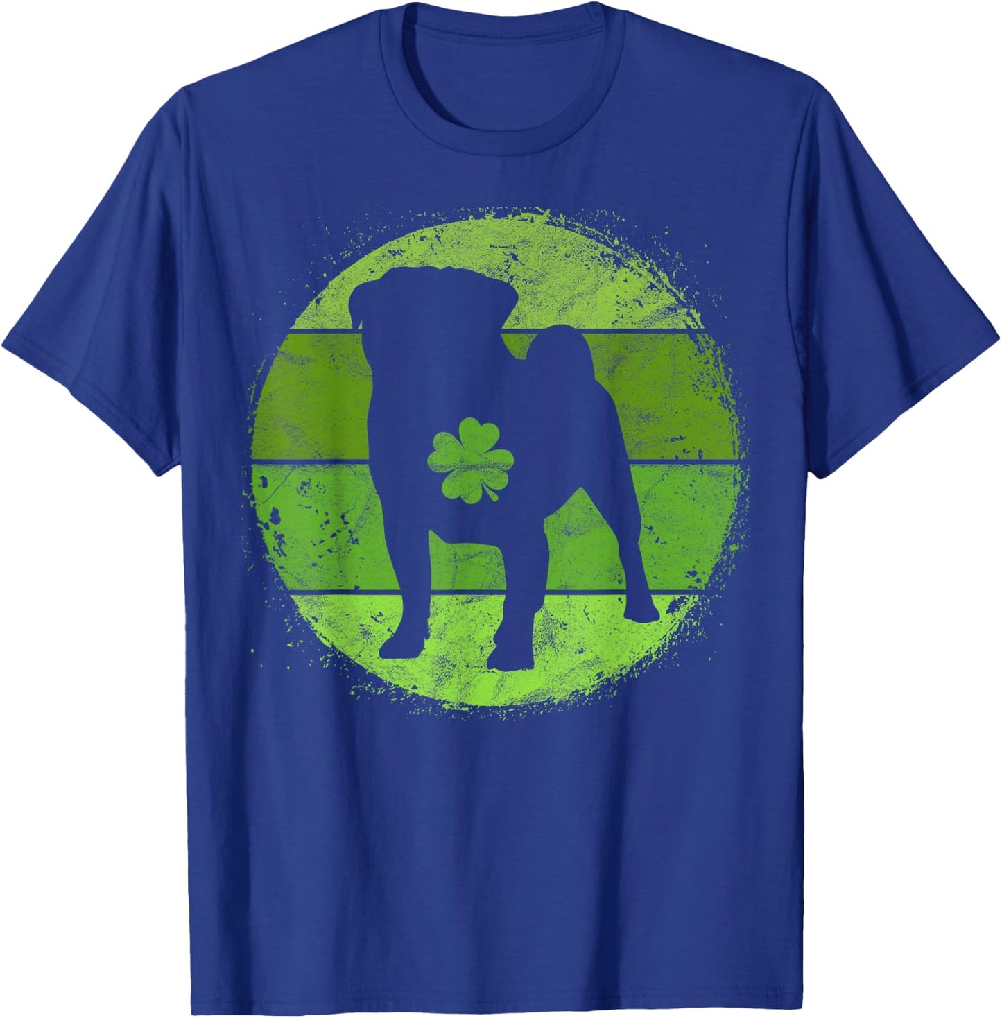 Circular Pug Irish Shamrock Puggle Dog St Patrick's Day Women Kids T-Shirt - T-Shirt | Royal