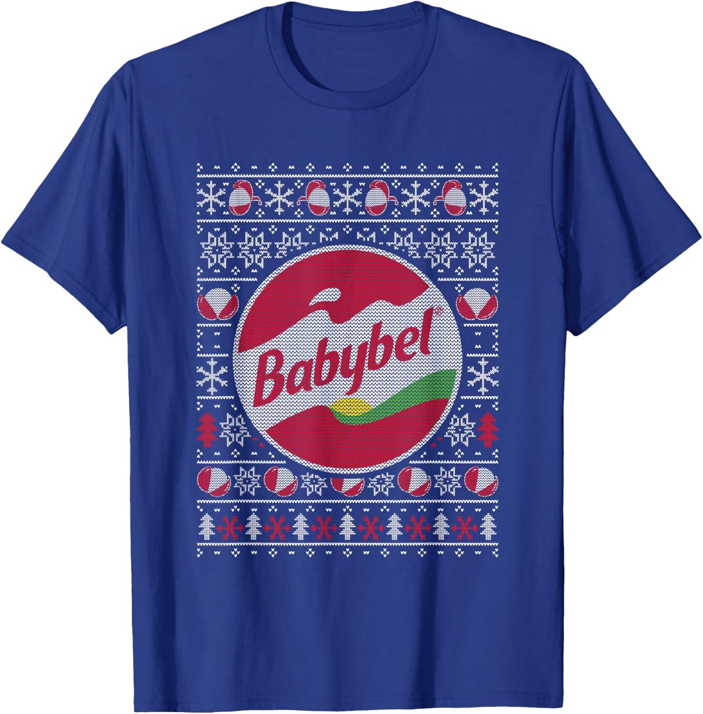 Babybel Christmas Knit Pattern T-Shirt - T-Shirt | Royal