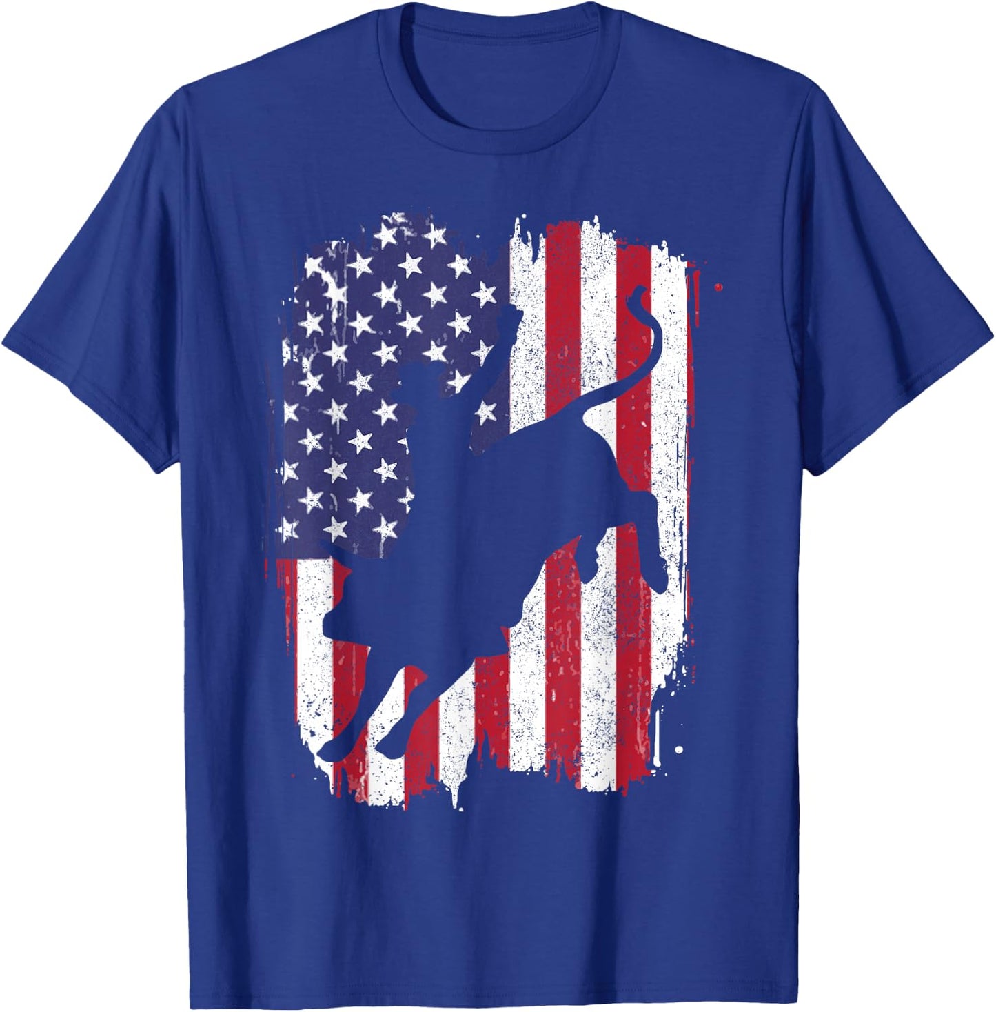 BullRiding American Flag Rodeo Patriotic T-Shirt - T-Shirt | Royal