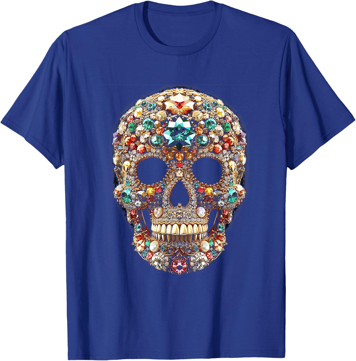 Vintage Shining Diamonds Luxury Antique skull Funny Gift T-Shirt - T-Shirt | Royal