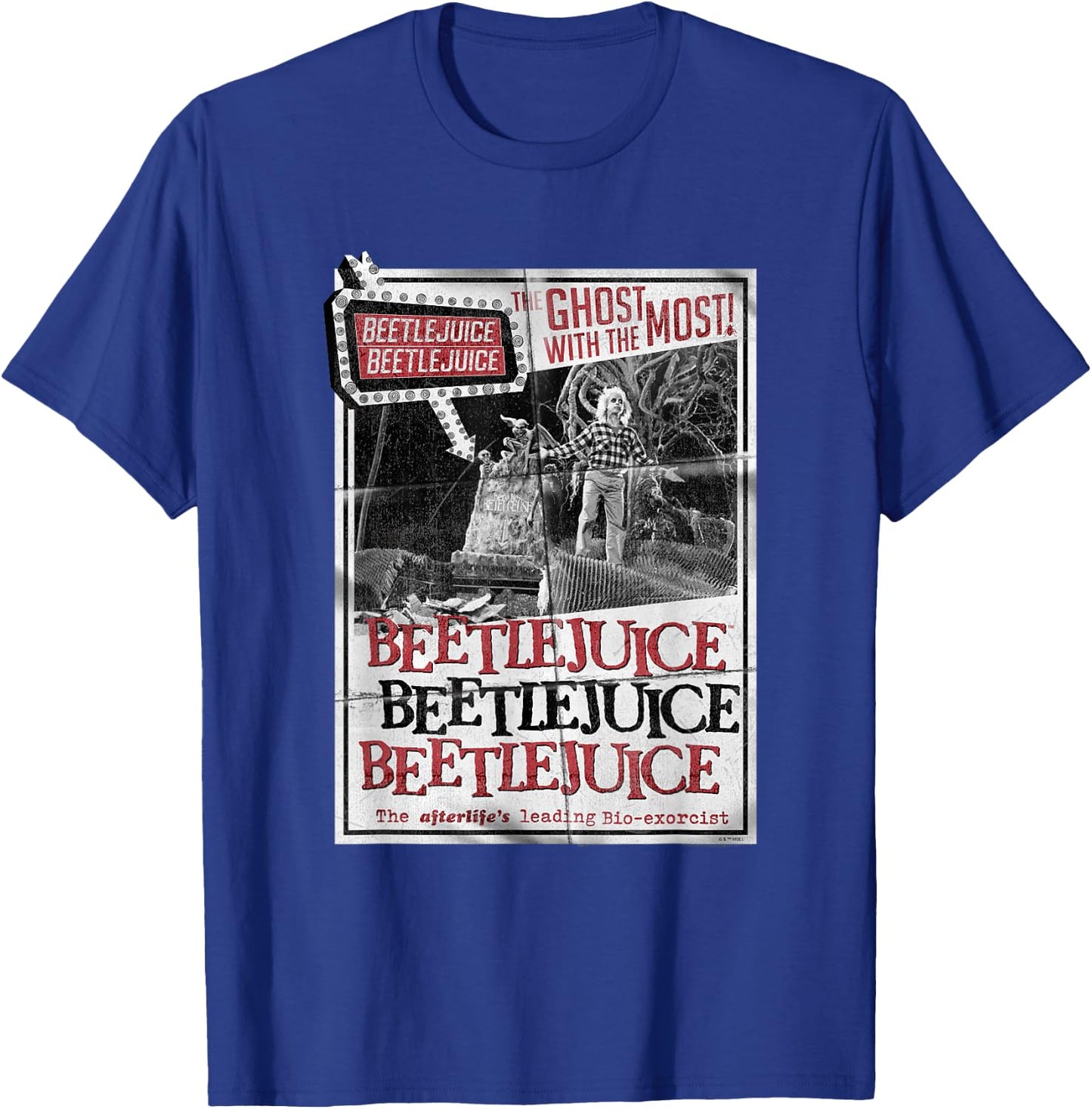 Beetlejuice Vintage Retro Ghost With The Most Faded Flyer T-Shirt - T-Shirt | Royal