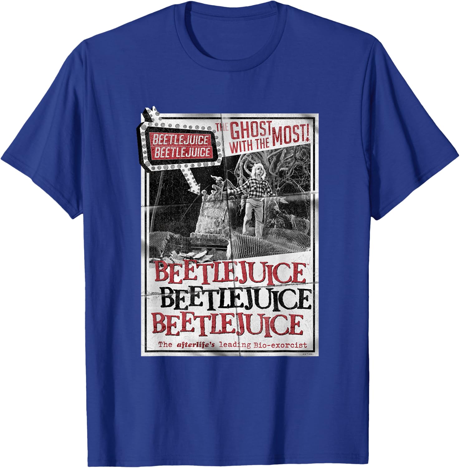 Beetlejuice Vintage Retro Ghost With The Most Faded Flyer T-Shirt - T-Shirt | Royal