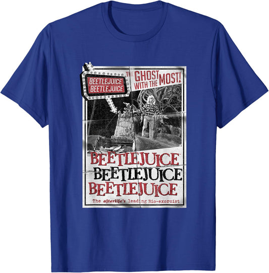 Beetlejuice Vintage Retro Ghost With The Most Faded Flyer T-Shirt - T-Shirt | Royal