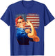 Rosie The Riveter American Flag USA Rosie The Riveter T-Shirt - T-Shirt | Royal