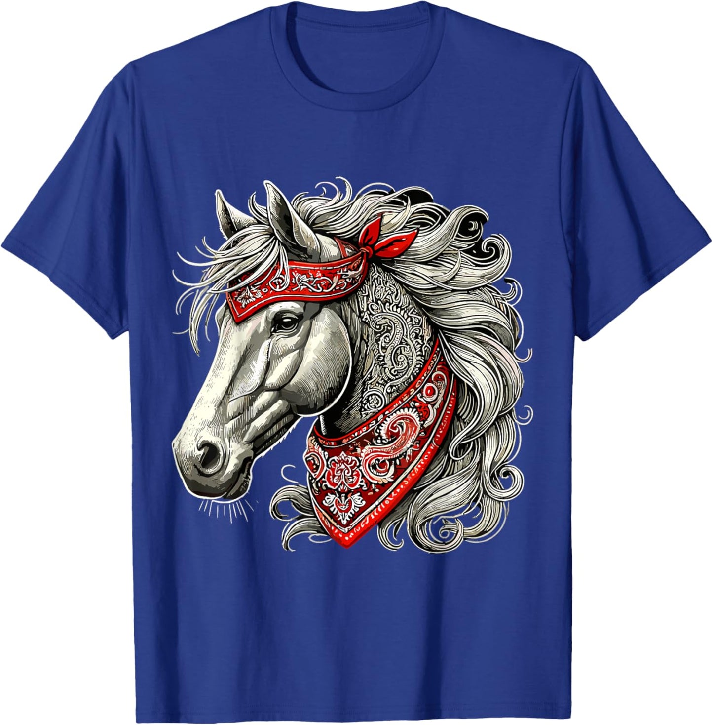 Horse with Bandana T-Shirt - T-Shirt | Royal