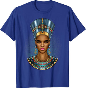 Black Nefertiti Melanin Queen Egyptian Women Black Pride T-Shirt - T-Shirt | Royal