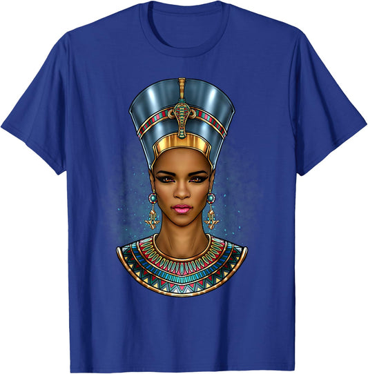 Black Nefertiti Melanin Queen Egyptian Women Black Pride T-Shirt - T-Shirt | Royal