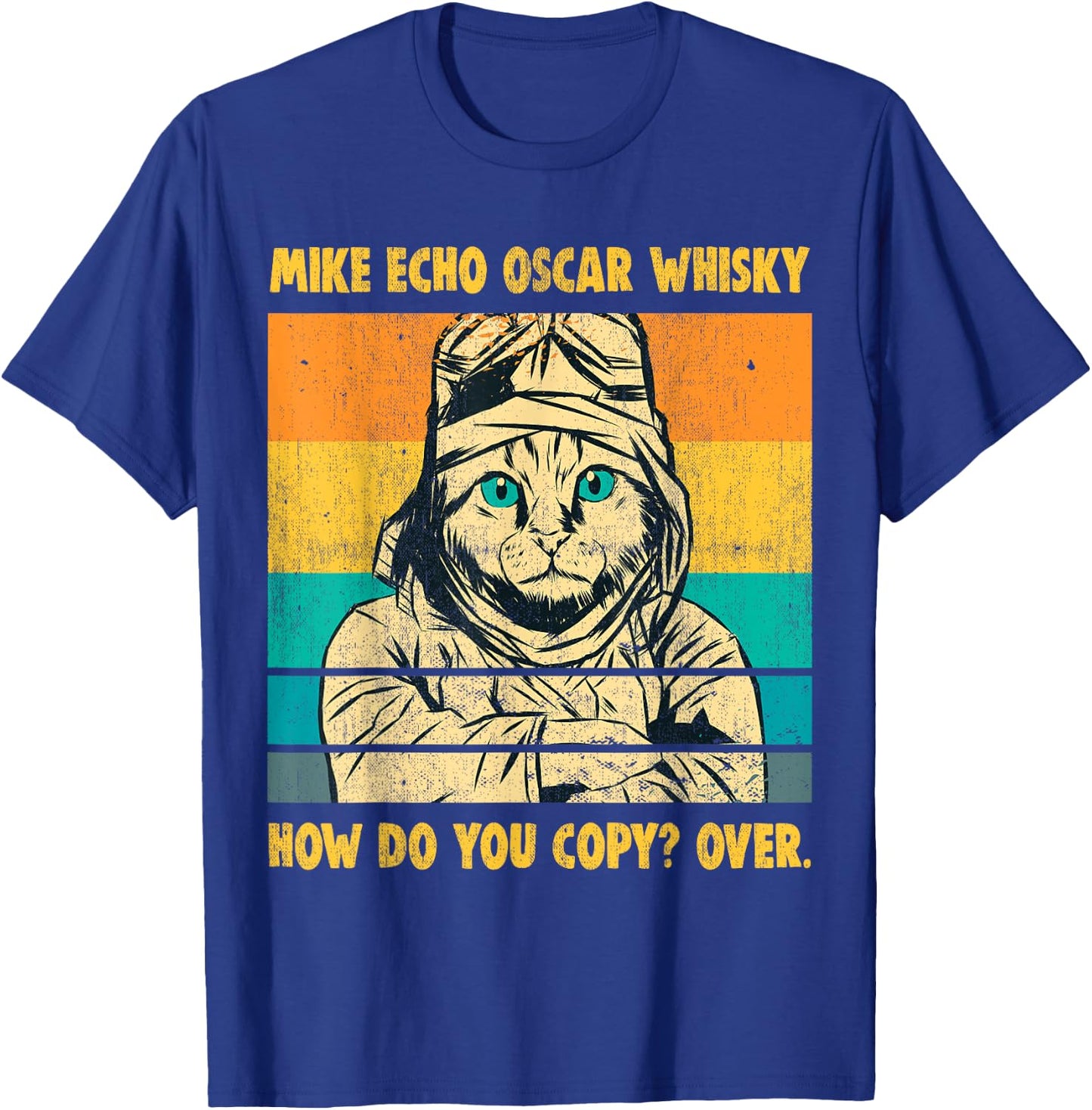 Mike Echo Oscar Whisky Flying Cat Pilot MEOW Cat Owners Gift Women T-Shirt - T-Shirt | Royal
