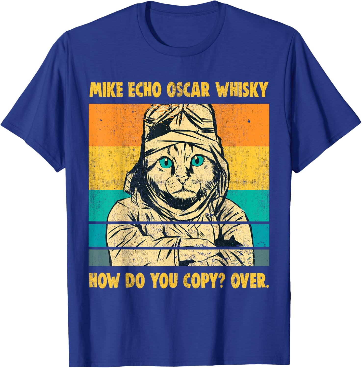 Mike Echo Oscar Whisky Flying Cat Pilot MEOW Cat Owners Gift Women T-Shirt - T-Shirt | Royal