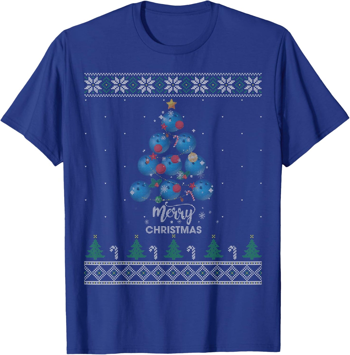 Bowling Christmas Tree Xmas Gift Bowling Lovers T-Shirt - T-Shirt | Royal