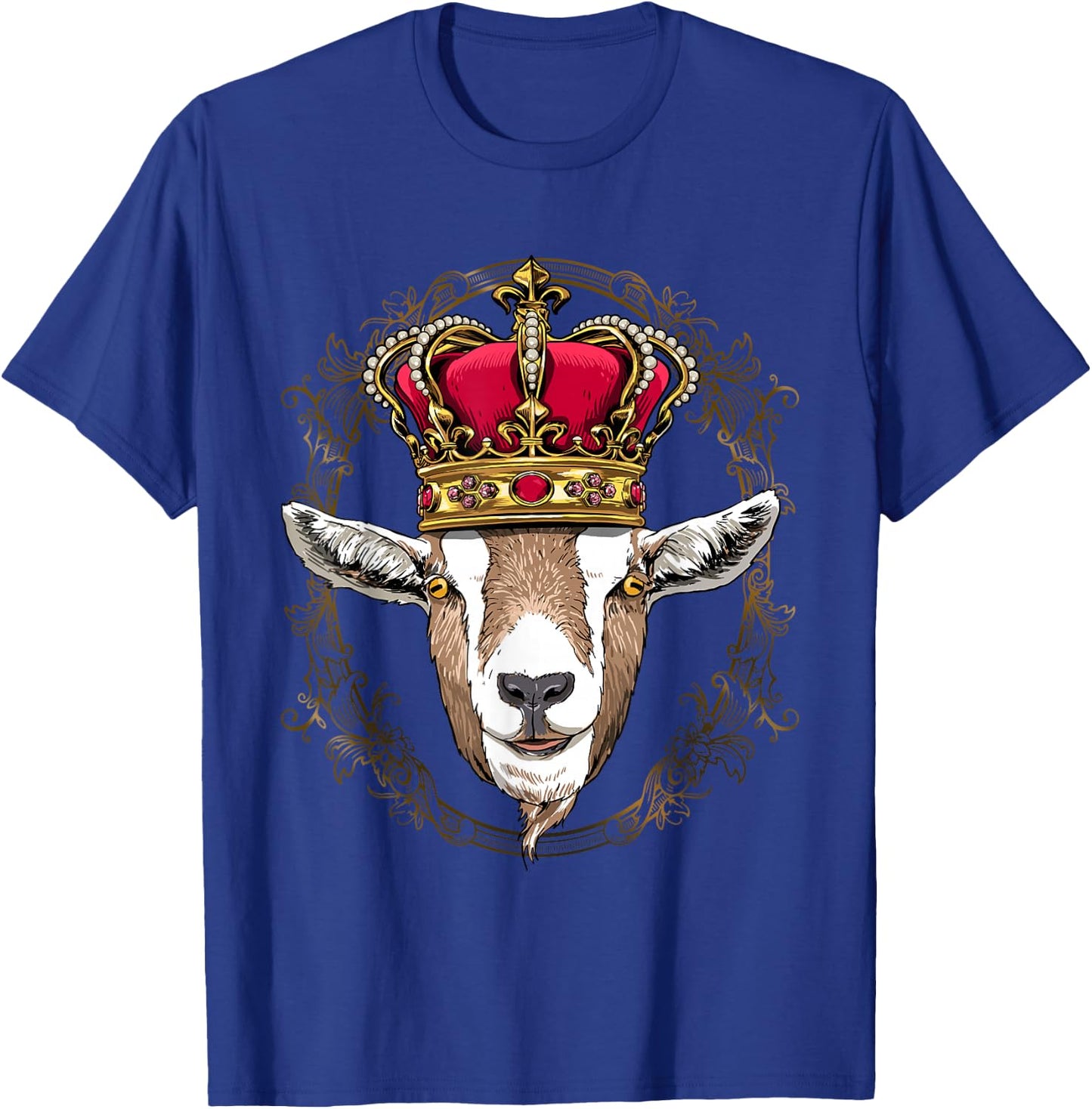 King Goat Wearing Crown - Queen Goat Animal T-Shirt - T-Shirt | Royal
