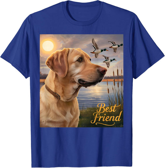 Hunting Yellow Labrador Ducks Geese Dog Lab Hunting. Women T-Shirt - T-Shirt | Royal