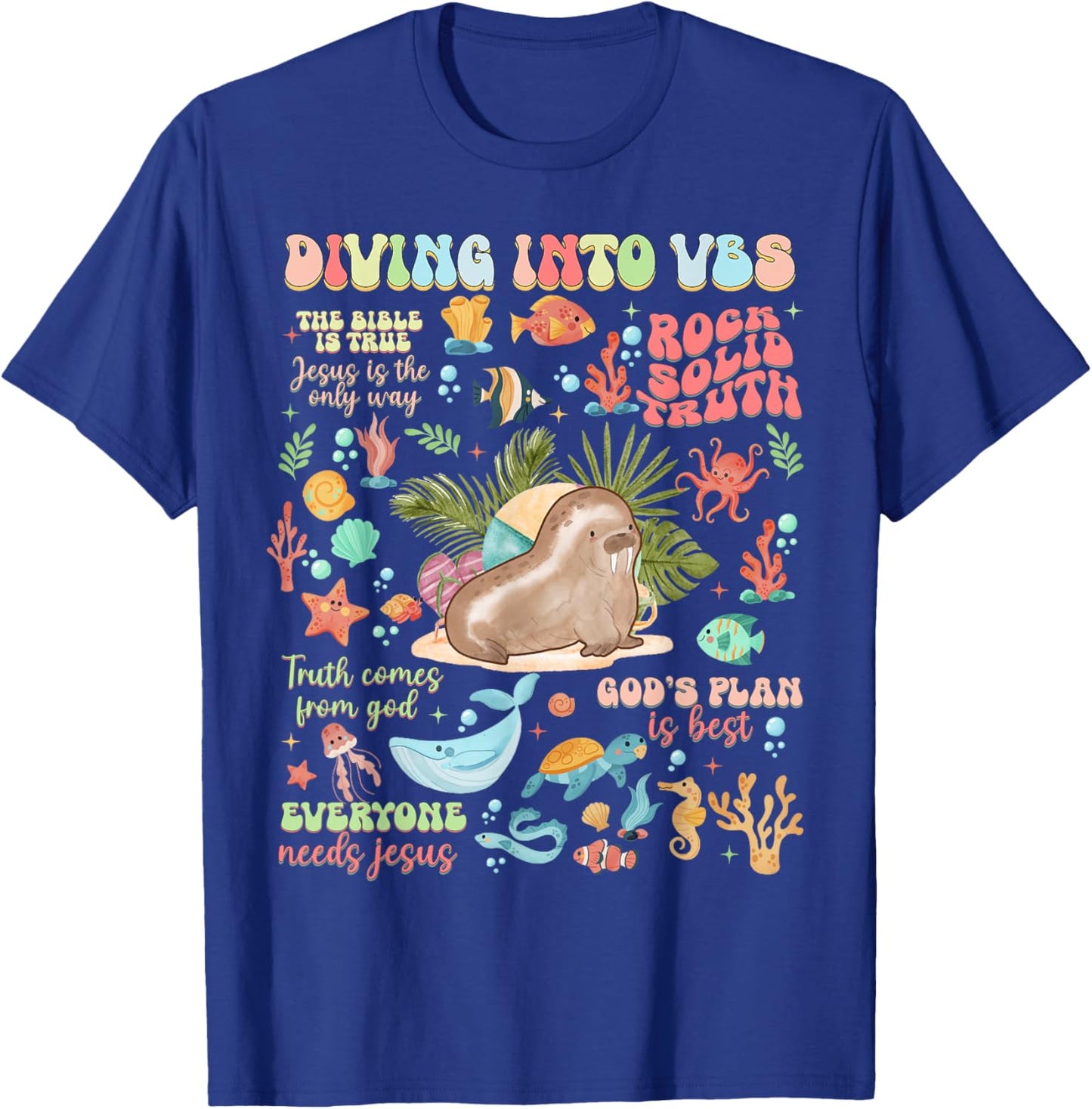 Breaker Rock Beach God's Rock Solid VBS 2024 T-Shirt - T-Shirt | Royal