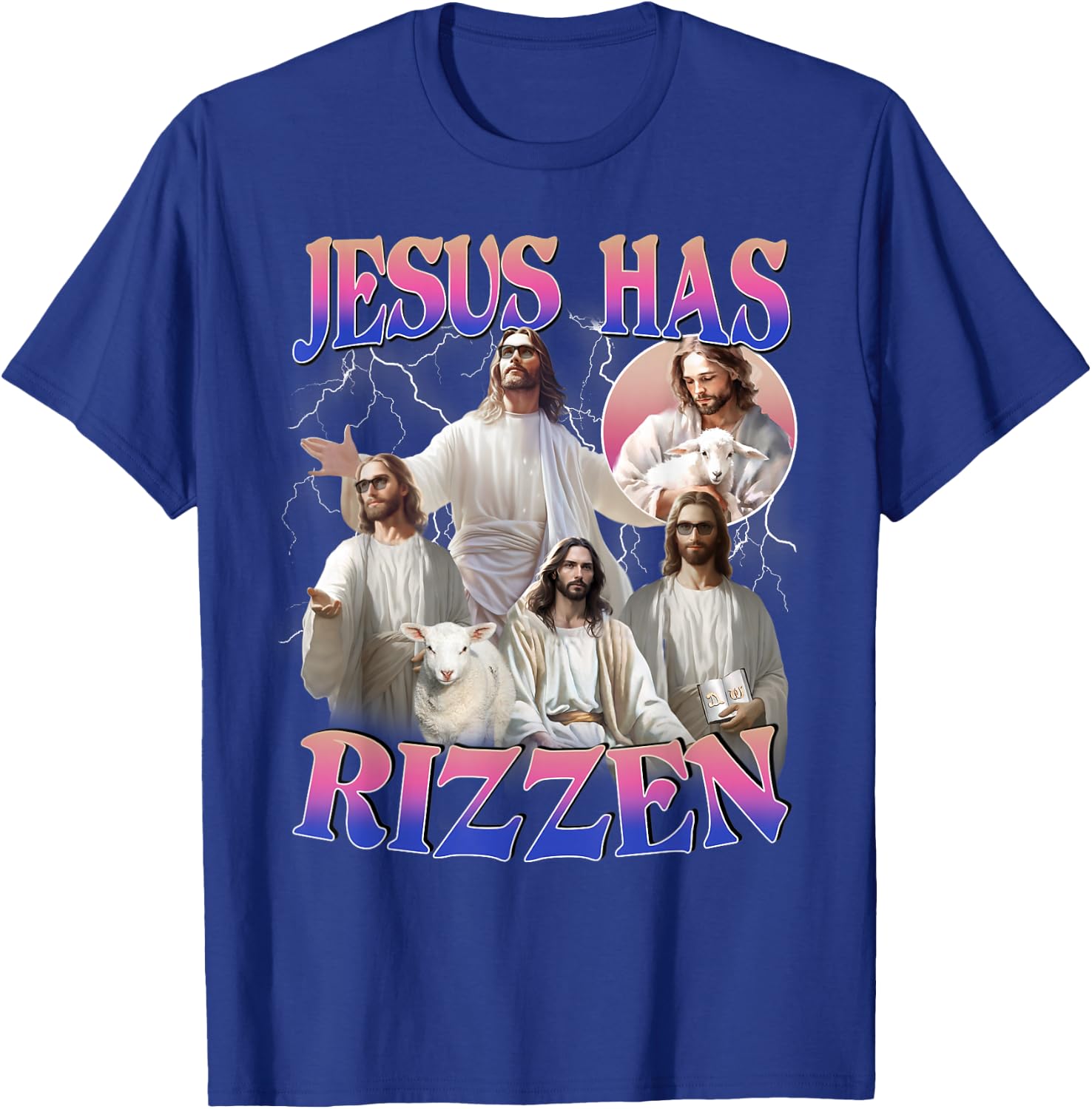 Jesus Has Rizzen He Is Risen Easter Day Christian Men Women T-Shirt - T-Shirt | Royal