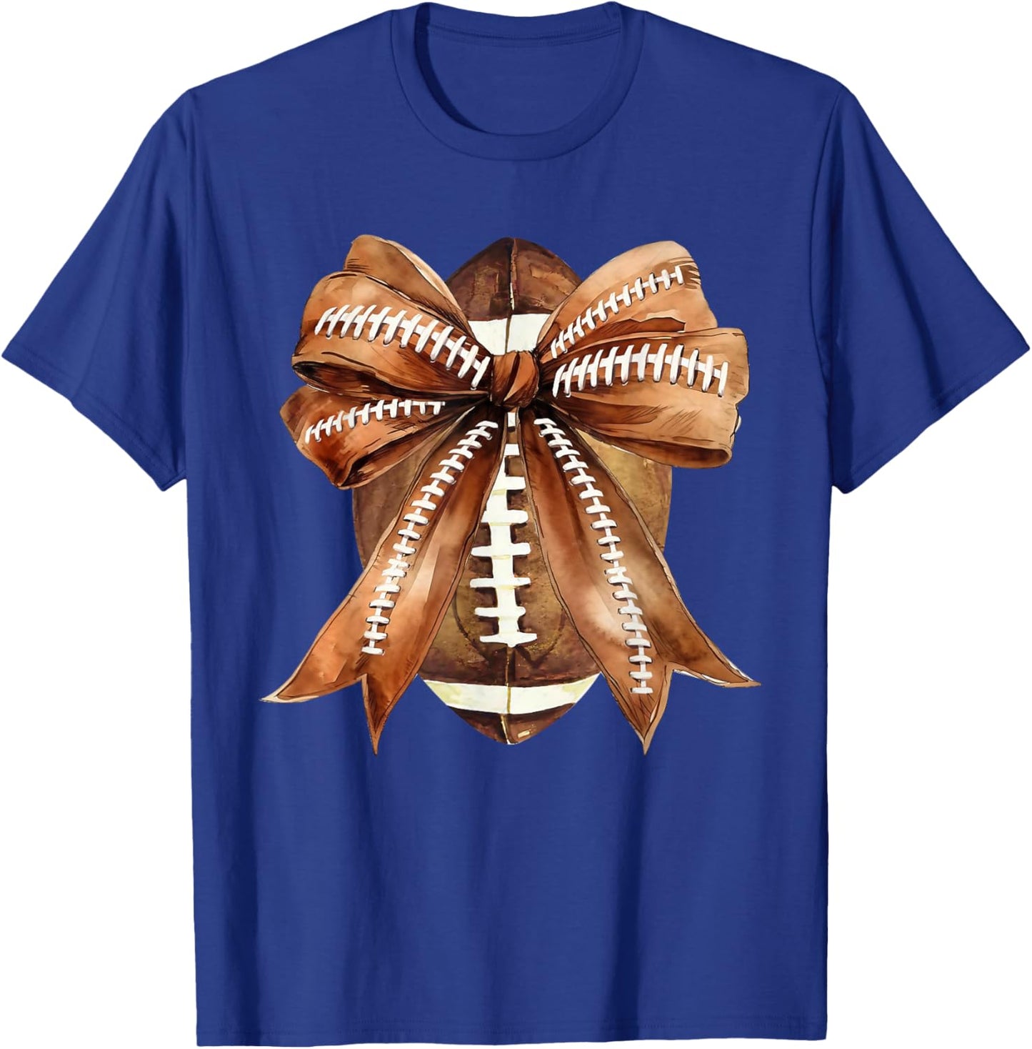 Coquette Bow American Football Game Day Thanksgiving Autumn T-Shirt - T-Shirt | Royal