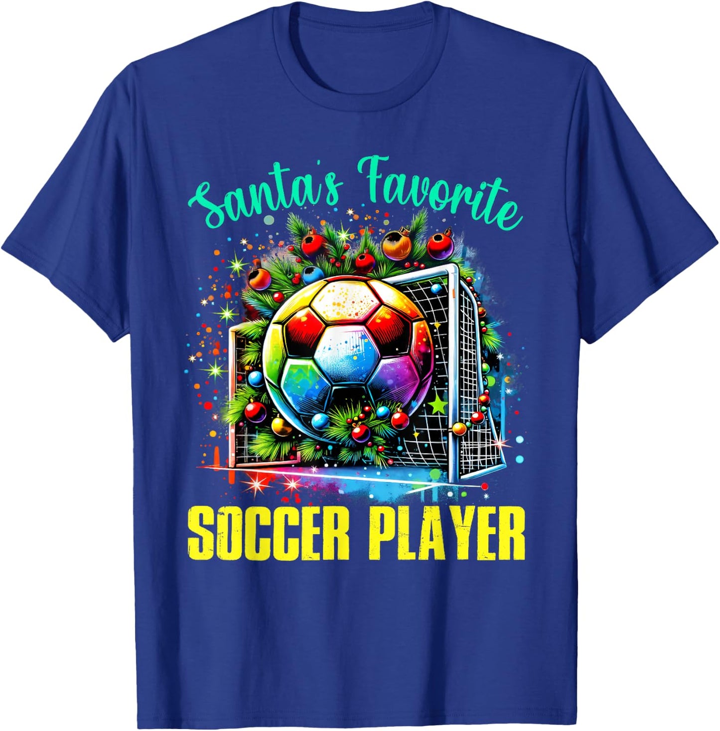 Santa's Favorite Soccer Player Christmas Pajamas T-Shirt - T-Shirt | Royal