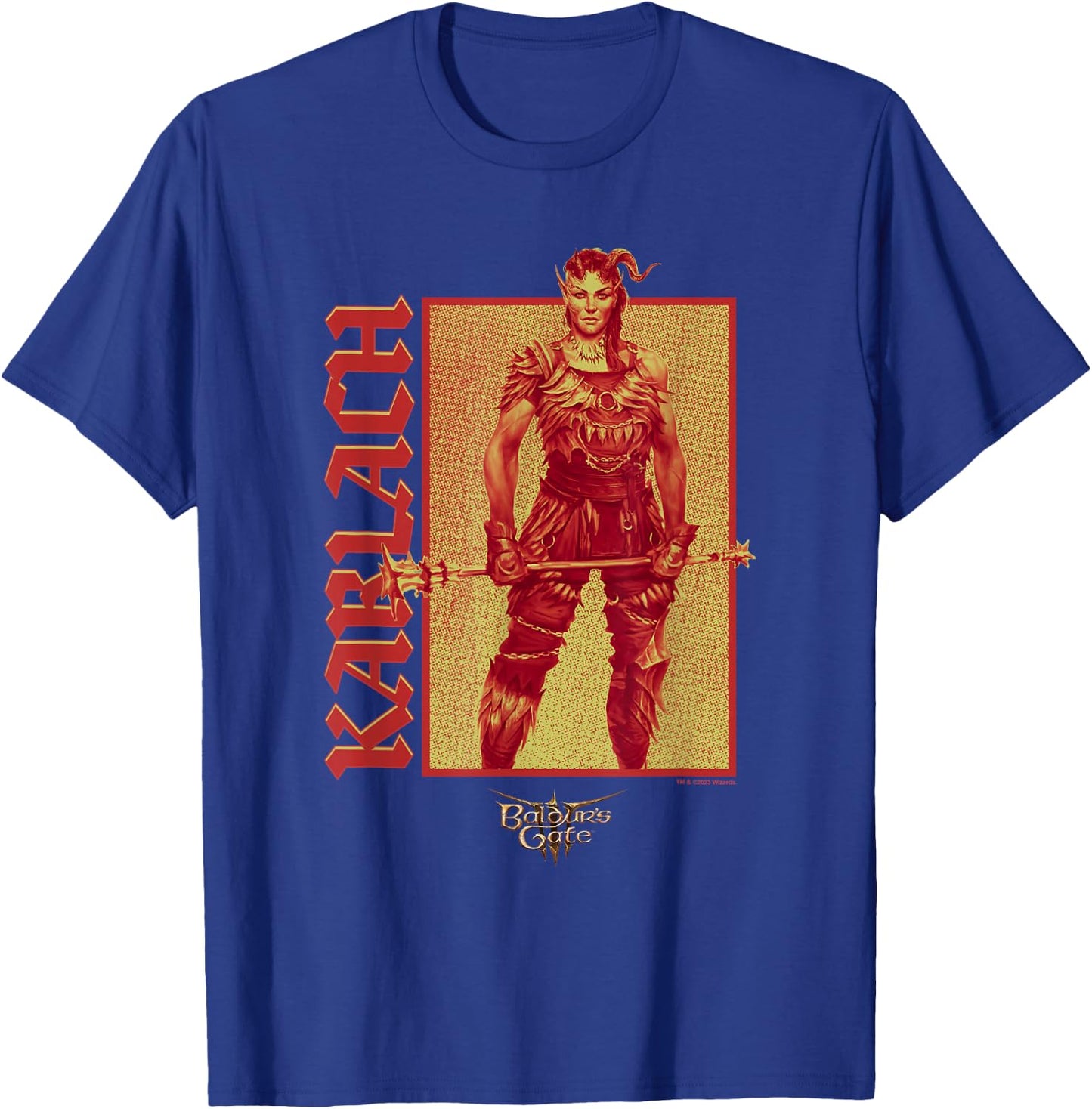 Dungeons & Dragons Karlach Confident Pose Big Chest Poster T-Shirt - T-Shirt | Royal
