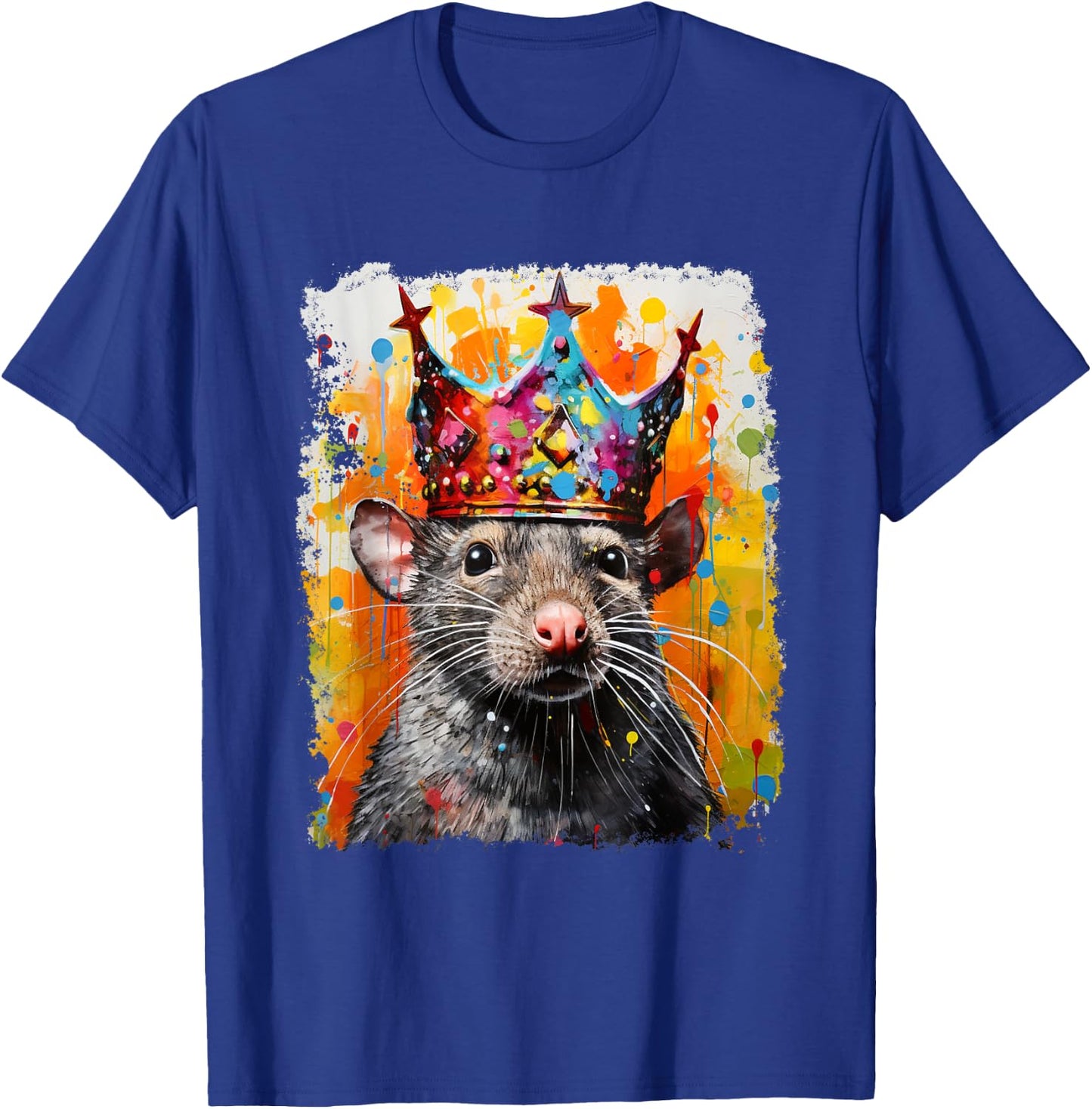 Pop Art Vintage Pet Animal Rat Crown King Queen T-Shirt - T-Shirt | Royal