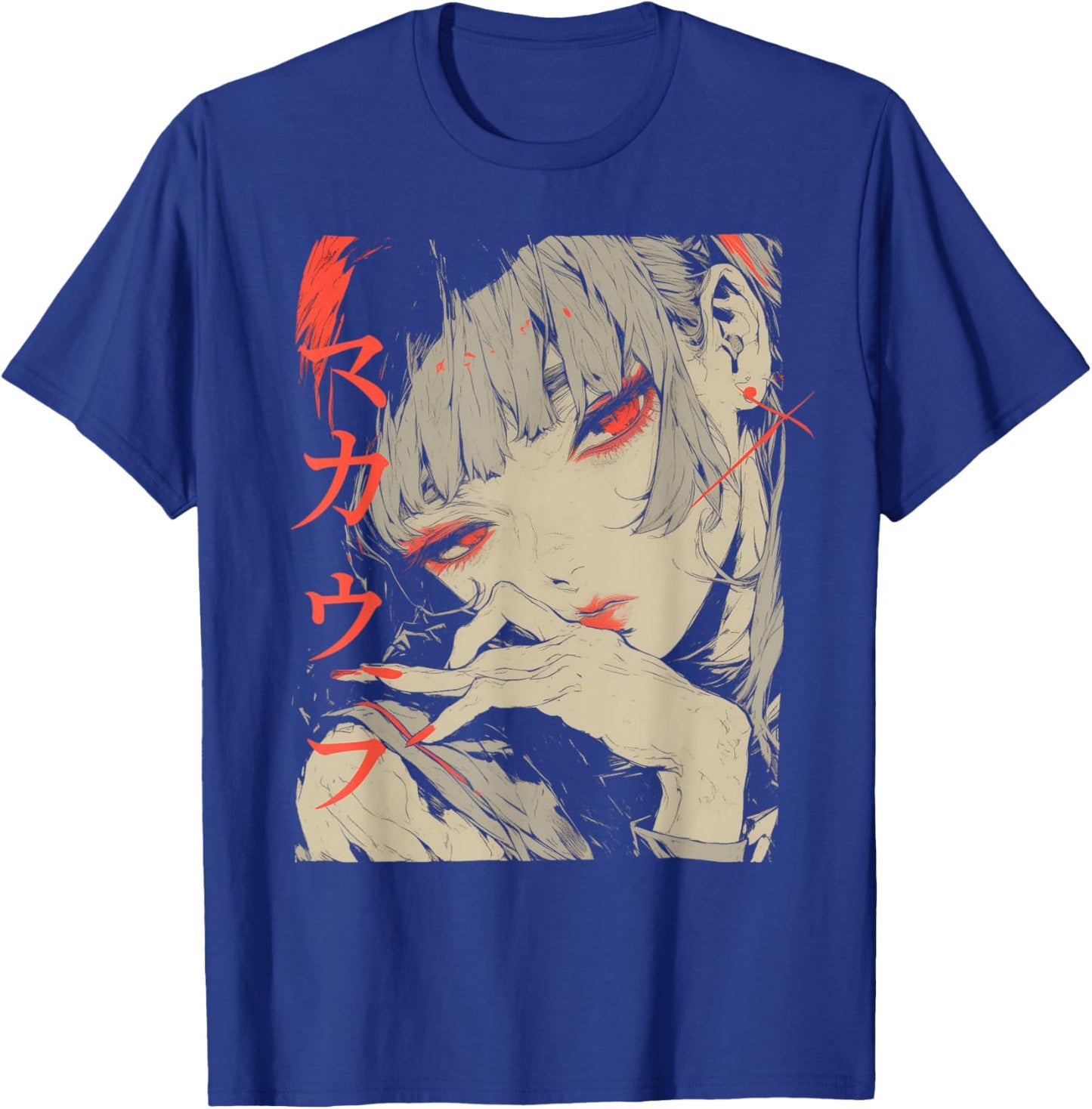Goth Grunge Demon Anime Girl Waifu Horror Alt Aesthetic T-Shirt - T-Shirt | Royal