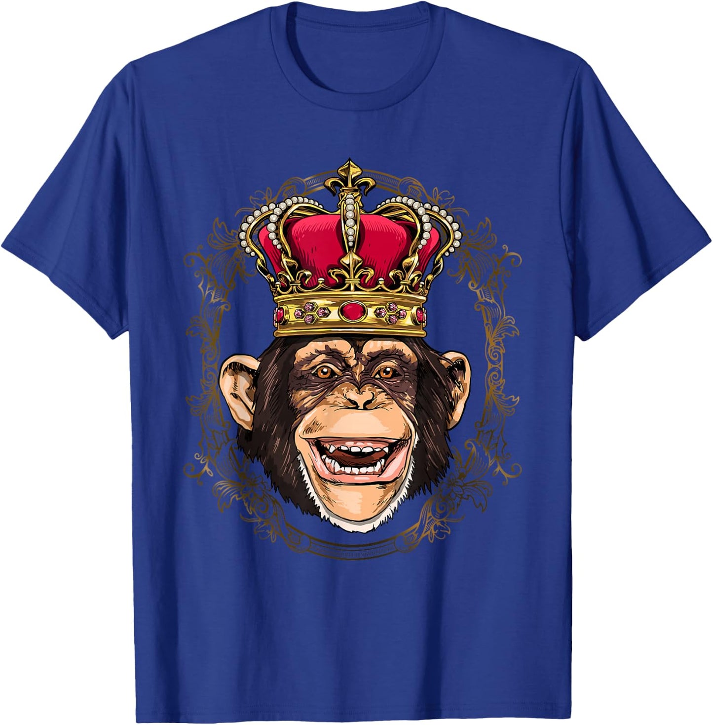 King Monkey Wearing Crown - Queen Monkey Animal T-Shirt - T-Shirt | Royal