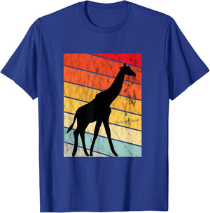 Giraffe Lover Sunset Retro Sunset Zoo Animal Giraffe T-Shirt - T-Shirt | Royal