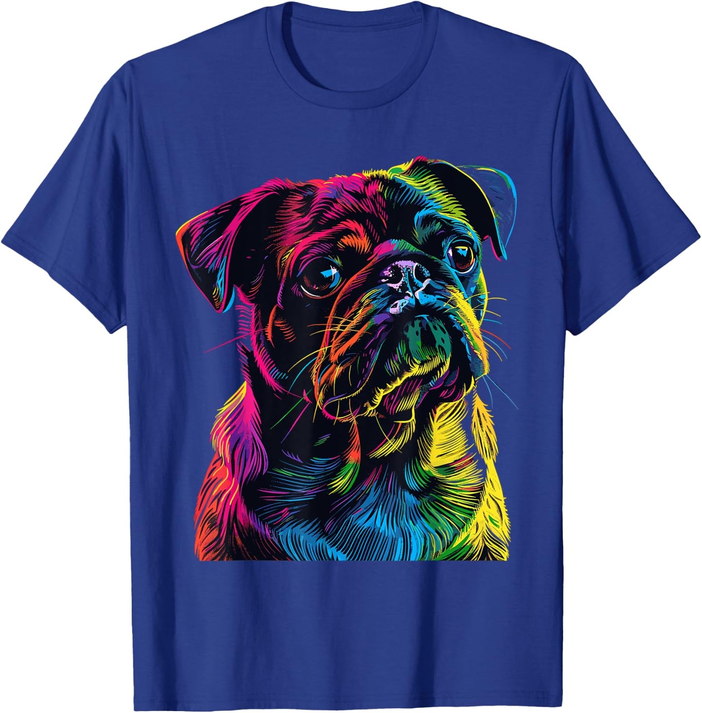 Pug Pop Art Colorful Portrait for Dog Lovers Women Kids T-Shirt - T-Shirt | Royal