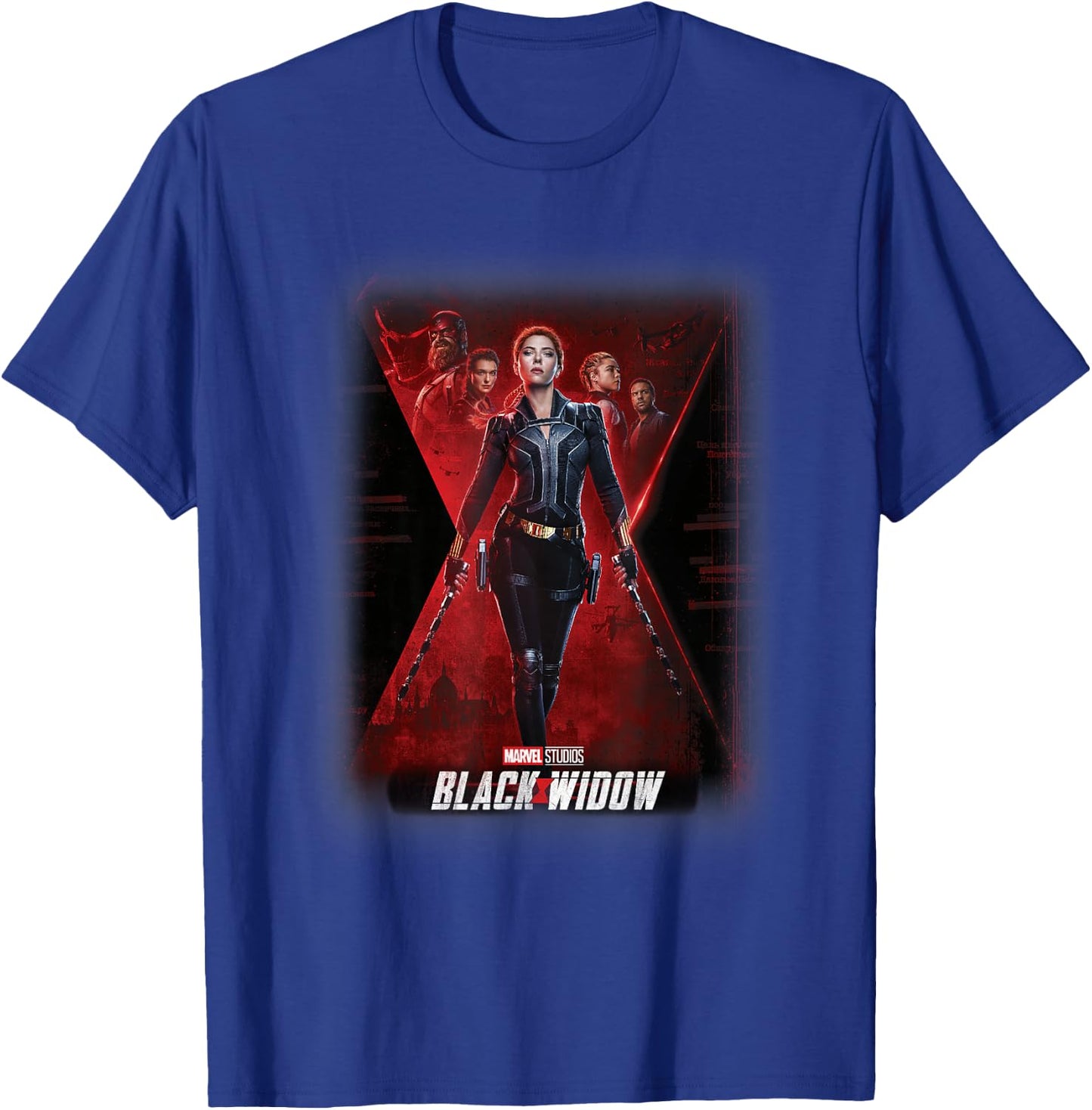 Marvel Black Widow Group Shot Poster T-Shirt - T-Shirt | Royal