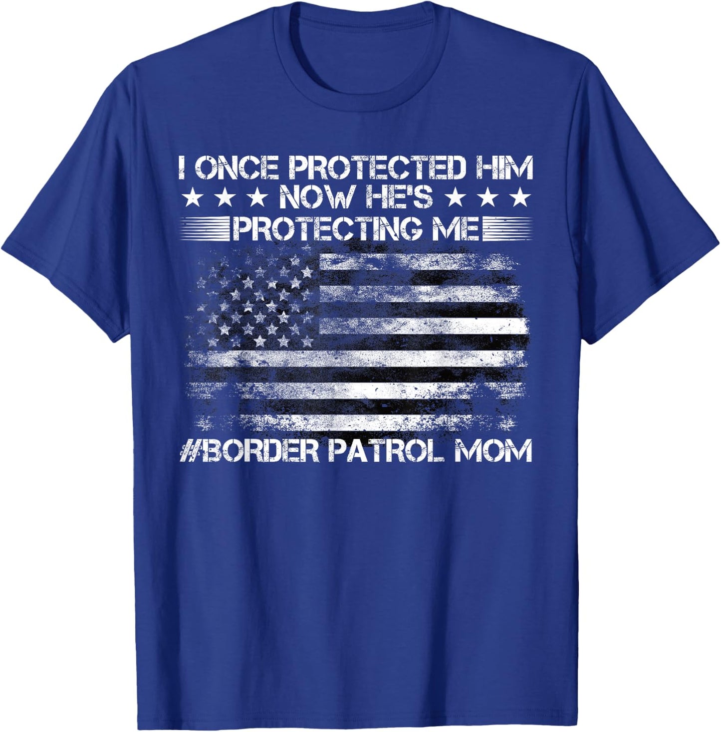 Border Patrol Agent, Green Line US Flag Border Patrol Mom T-Shirt - T-Shirt | Royal