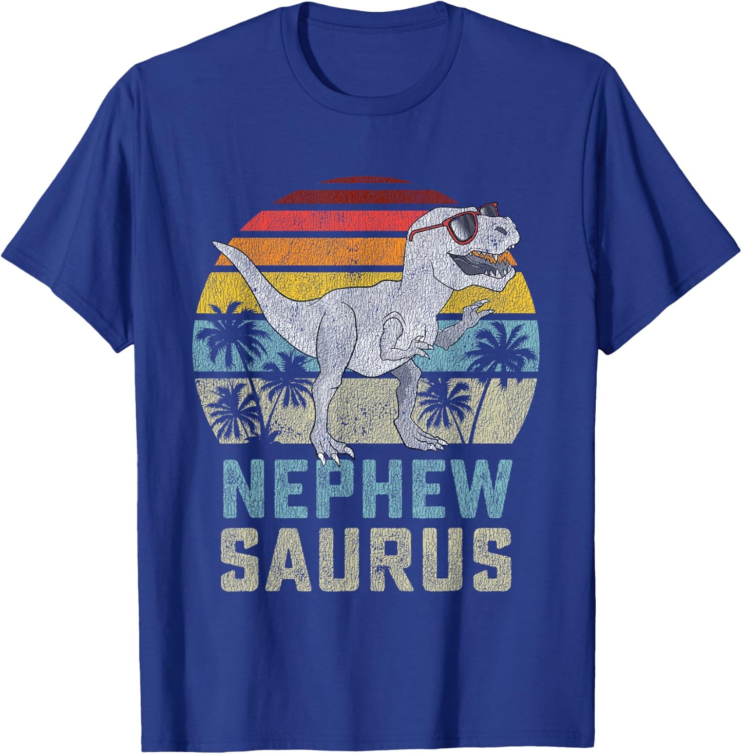 Nephewsaurus T Rex Dinosaur Nephew Saurus Family Matching T-Shirt - T-Shirt | Royal
